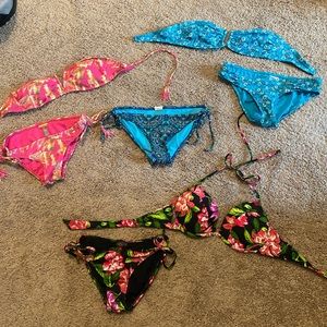3 small bikini tops and 4 bikini bottoms (xs-sm)